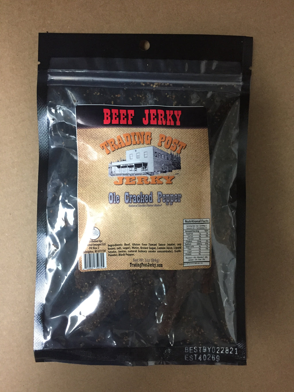 Ole Cracked Pepper Brisket Beef Jerky (Gluten Free)